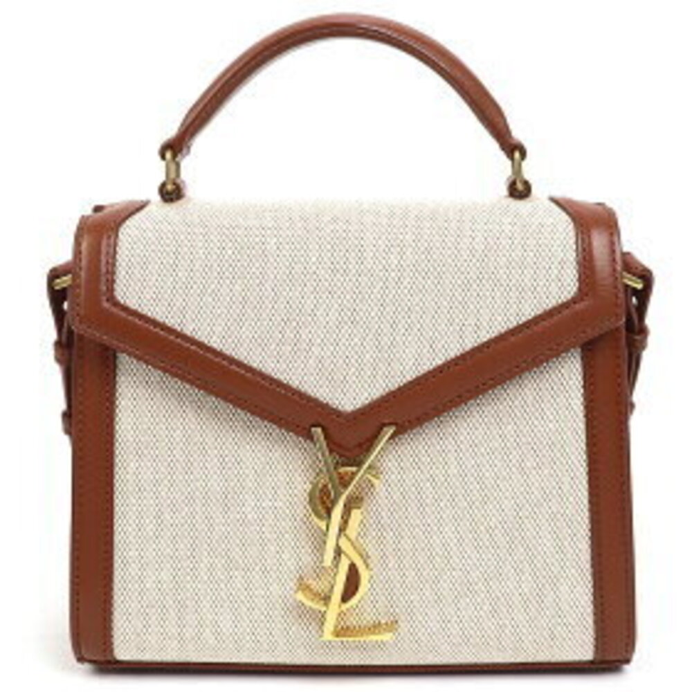 Saint Laurent Cassandra Calfskin Top Natural Style Handbag Crossbody Bag Canvas
